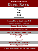 A flyer with maroon and silver colors.