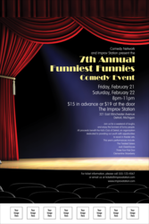 Poster for a stand up comedy event