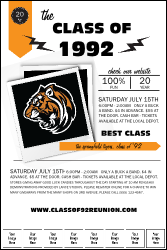 Class Reunion Mascot Orange Logo Poster