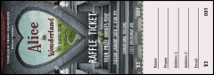Alice in Wonderland Raffle Ticket with detachable stub
