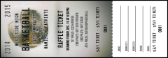 A Basketball Schedule Raffle Ticket with removable stub