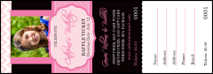 Happy Birthday Chevron Pink Raffle Ticket
