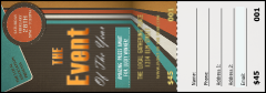 All Purpose Retro Raffle Ticket with a detachable stub