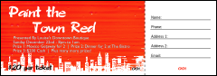 Paint The Town Red Raffle Ticket with detachable stub