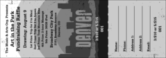 Raffle ticket for mountain festival in Denver