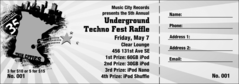 Twin Cities Raffle Ticket printed in black and white