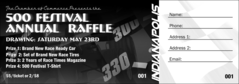 Indianapolis Raffle Ticket printed in black and white