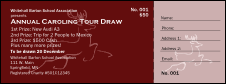 A Christmas raffle ticket with a reindeer.