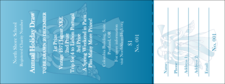 A Christmas Raffle Ticket with an angel in a blue background.