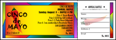 A festive color raffle ticket for Cinco de Mayo