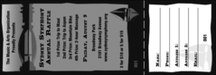 Sydney Raffle Ticket printed in black and white featuring views of Sydney Harbour.