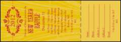 Gold Raffle Ticket with a semi-formal theme for a New Year's event