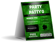 St Patricks Day Plaid Table Tent with 4 image upload spots.
