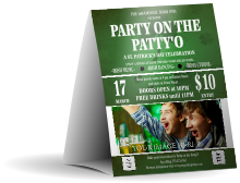 St Patrick's Day Shamrock Table Tent with 1 large image upload and 2 small.