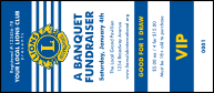Lions Club International Stripes VIP Pass with blue and white striping.