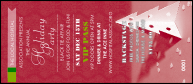 Paper Christmas Tree Red VIP Pass with whimsical background and secure numbering.