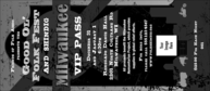 Milwaukee VIP Pass printed in black and white, featuring room for a custom image upload.