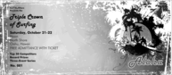 A Hawaiian or beach themed VIP pass printed in black and white.