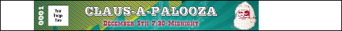 Claus-A- Palooza Tyvek Pro Wristband with groovy background design.