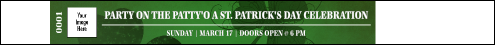 St Patrick's Day Shamrock Tyvek Pro Wristband with image uploads and security numbering.