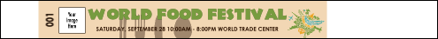 Food Festival Tyvek Pro Wristband with one custom image upload