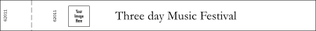 Wristband with Stub and Text (1 line) with Logo - Standard