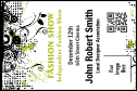 Fashion Show Economy Event Badge with image upload and ticket barcoding.