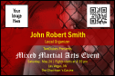 Mixed Martial Art Economy Event Badge has unique QR coding and a spot to add your logo.
