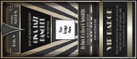 Roaring 20s VIP Event Badge Large with gold and black Art Deco style