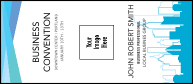 Conference Series: All Purpose Blue Skyline VIP Event Badge Large with modern, airy look.