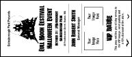 Haunted House VIP Event Badge Large with 2 image uploads. Prints in black and white.
