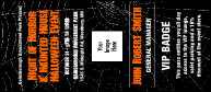 Spider Web VIP Event Badge Large with logo upload and spooky Halloween design.