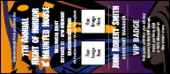 Haunted House VIP Event Badge Large with 2 custom image upload spots.