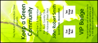 Nature Series - Green Leaves VIP Event Badge Large with 2 custom image uploads.
