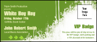 Hip Hop Green VIP Event Badge Large with easy-to-customize text and a spot for your logo.