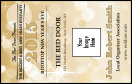Gold Glitter VIP Event Badge Medium for New Year's Eve or black tie events.