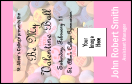 Valentine's Day VIP Event Badge Medium has pastel color scheme, 1 logo upload and customizable text.