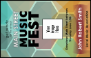 Music Festival VIP Event Badge Medium with modern, geometric design and logo upload.