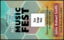 Music Festival VIP Event Badge Medium with modern, geometric design and logo upload.