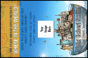 World Travel VIP Event Badge Small with fun, global design.