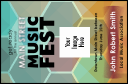 Music Festival VIP Event Badge Small with 9 lines of customizable text.