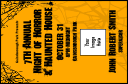 Spider Web VIP Event Badge Small with 1 custom image upload and creepy typeface.