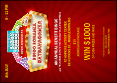 Bingo Bonanza Extravaganza Club Flyer with 15 lines of customizable text.