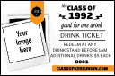 Class Reunion Mascot Orange Drink Ticket