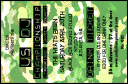 Camouflage Green White Yellow Drink Ticket with secure numbering and customizable text.