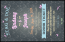 Stag and Doe Pattern Drink Ticket with unique numbering and customizable text.