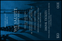 Military Ball - US Flags Drink Ticket with secure numbering and customizable text.