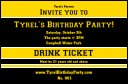 Sports Ticket Black & Yellow Drink Ticket