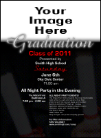 Graduation Diploma Upload Image Flyer with loads of space for event details.