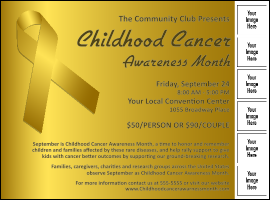 Childhood Cancer Awareness Month Image Flyer with 6 logo uploads.